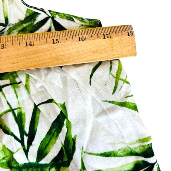 Panama Jack Jungle Leaf Linen Blend Crop Top Button Front Women Medium - Picture 6 of 7